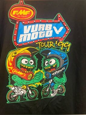 The Drop Vurbmoto Vurb Moto ‘99 1999 Tour Mens Tee T Shirt XL Black Motocross